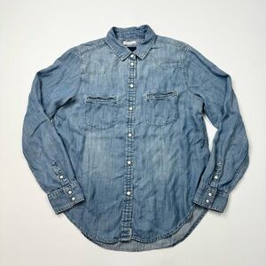 Women’s American Eagle Outfitters L/S Pearl Snap Denim Button Down Size Small